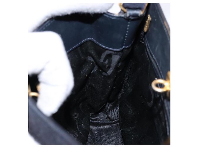 Borsa Vala in tela nera e oro Auth 138464 di Salvatore Ferragamo Nero D'oro - vista 18