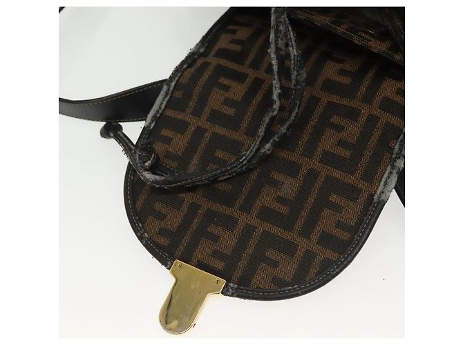FENDI Zucca Canvas Rucksack Schwarz Braun Auth 134435 - Ansicht 10