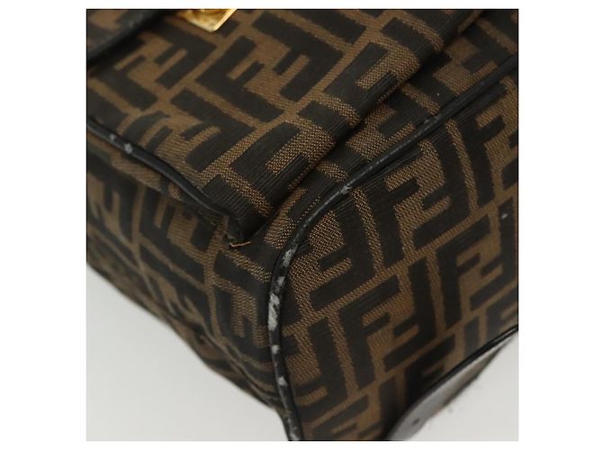 FENDI Zucca Canvas Rucksack Schwarz Braun Auth 134435 - Ansicht 16