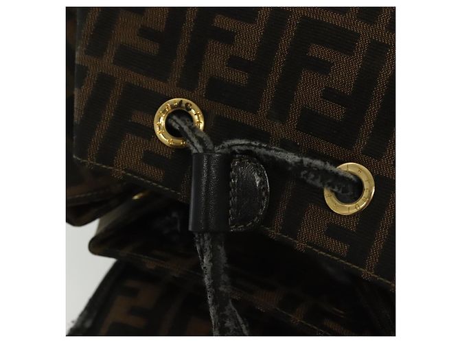 FENDI Zucca Canvas Rucksack Schwarz Braun Auth 134435 - Ansicht 22