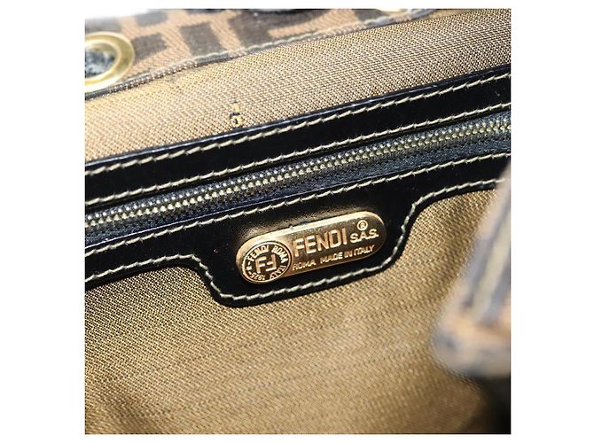 FENDI Zucca Canvas Rucksack Schwarz Braun Auth 134435 - Ansicht 23