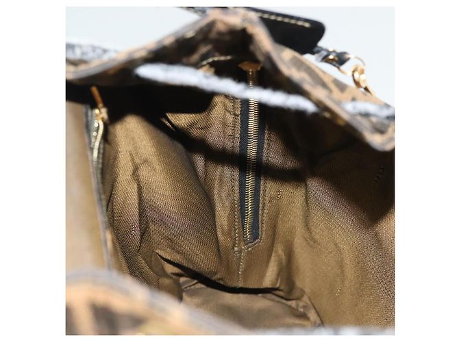 FENDI Zucca Canvas Rucksack Schwarz Braun Auth 134435 - Ansicht 24