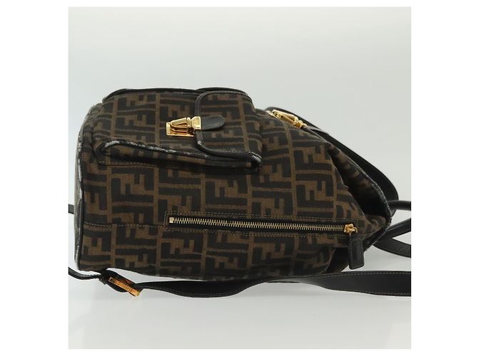 FENDI Zucca Canvas Rucksack Schwarz Braun Auth 134435 - Ansicht 3