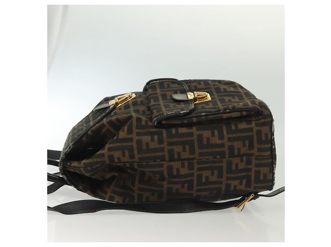 FENDI Zucca Canvas Rucksack Schwarz Braun Auth 134435 - Ansicht 4