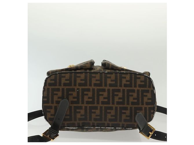 FENDI Zucca Canvas Rucksack Schwarz Braun Auth 134435 - Ansicht 5