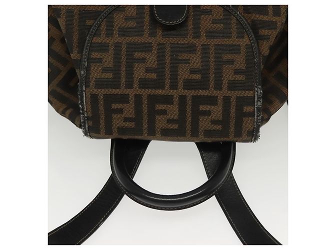 FENDI Zucca Canvas Rucksack Schwarz Braun Auth 134435 - Ansicht 6