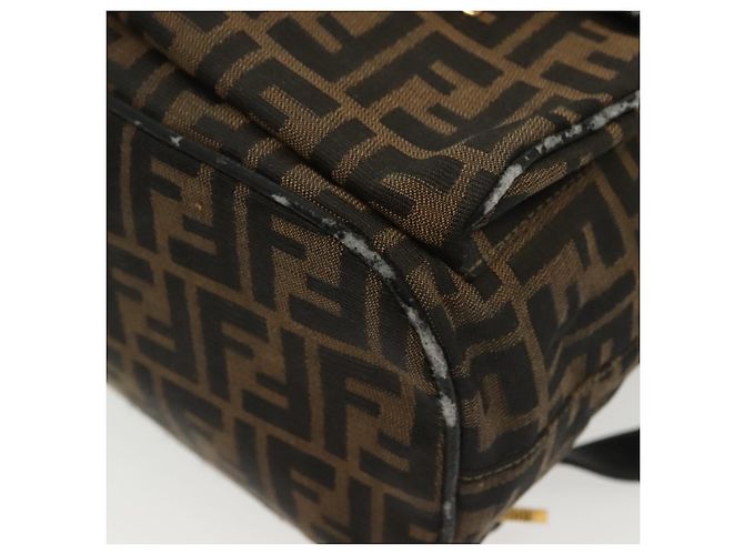 FENDI Zucca Canvas Rucksack Schwarz Braun Auth 134435 - Ansicht 9
