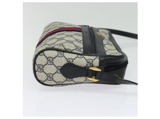 Borsa a Spalla Gucci GG Supreme Sherry Line PVC Blu Navy Oro 32 02 004 Auth 139167 Rosso D'oro - vista 4