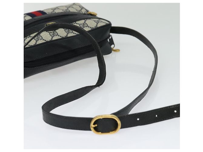 Borsa a Spalla Gucci GG Supreme Sherry Line PVC Blu Navy Oro 32 02 004 Auth 139167 Rosso D'oro - vista 7