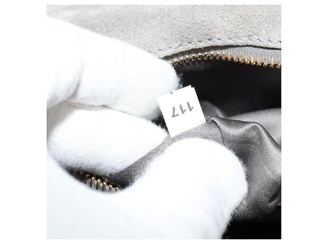 Miu Miu Handtasche Leder 2-Wege Grau Gold Auth yk19199V Braun Golden - Ansicht 10