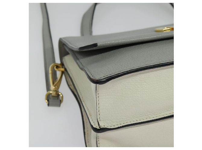 Miu Miu Handtasche Leder 2-Wege Grau Gold Auth yk19199V Braun Golden - Ansicht 16