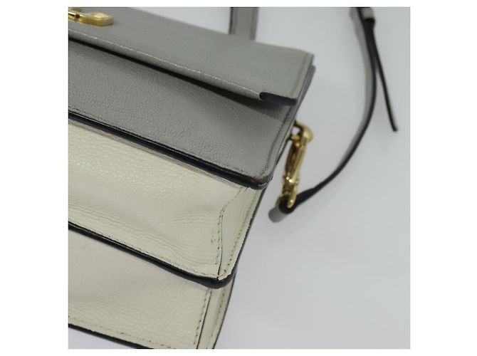 Miu Miu Handtasche Leder 2-Wege Grau Gold Auth yk19199V Braun Golden - Ansicht 17