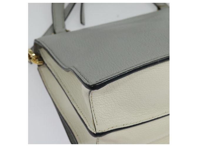 Miu Miu Handtasche Leder 2-Wege Grau Gold Auth yk19199V Braun Golden - Ansicht 18