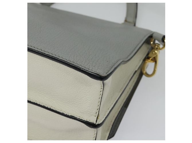 Miu Miu Handtasche Leder 2-Wege Grau Gold Auth yk19199V Braun Golden - Ansicht 19
