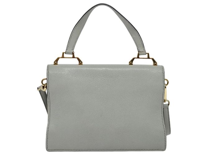 Miu Miu Handtasche Leder 2-Wege Grau Gold Auth yk19199V Braun Golden - Ansicht 2