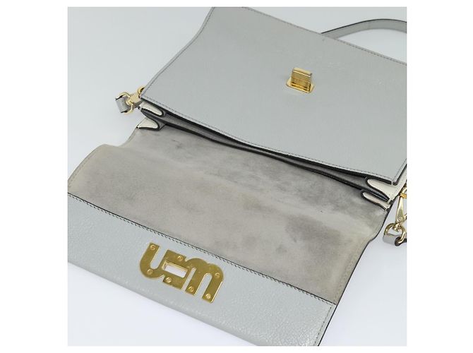 Miu Miu Handtasche Leder 2-Wege Grau Gold Auth yk19199V Braun Golden - Ansicht 21