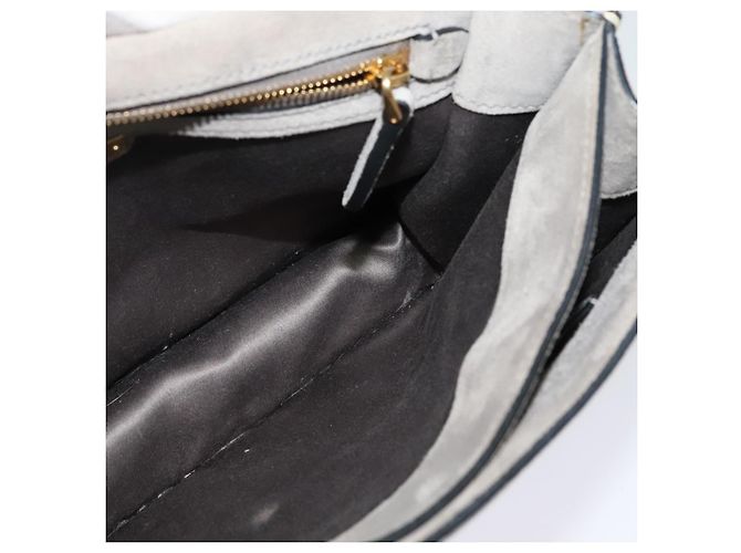 Miu Miu Handtasche Leder 2-Wege Grau Gold Auth yk19199V Braun Golden - Ansicht 23