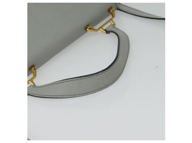 Miu Miu Handtasche Leder 2-Wege Grau Gold Auth yk19199V Braun Golden - Ansicht 7