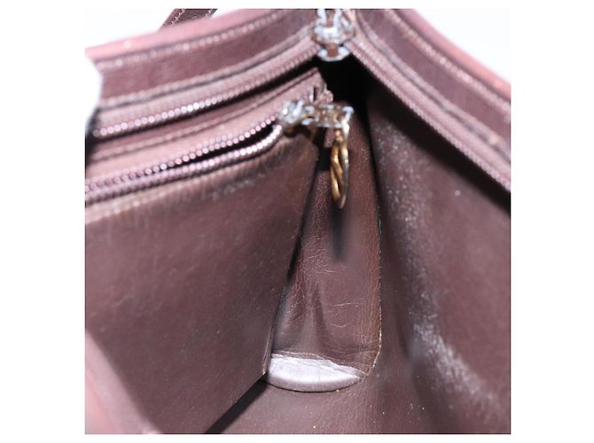 Borsa a Spalla Christian Dior in Pelle Marrone Scuro Oro Auth BA4358 D'oro - vista 19