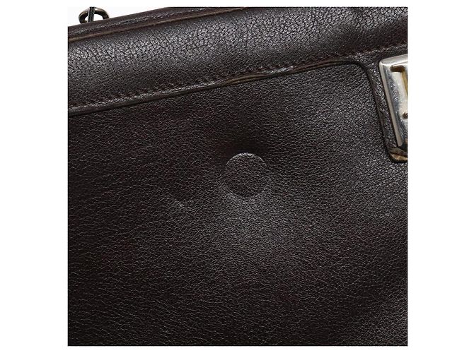 Borsa a Spalla Christian Dior in Pelle Marrone Scuro Oro Auth BA4358 D'oro - vista 9