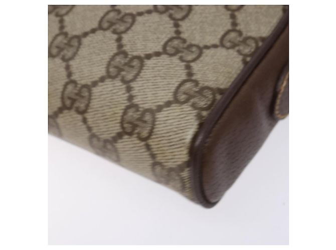 Borsa Gucci GG Supreme Web Sherry Line in PVC beige e oro 116 02 089 Auth 136796 D'oro - vista 14