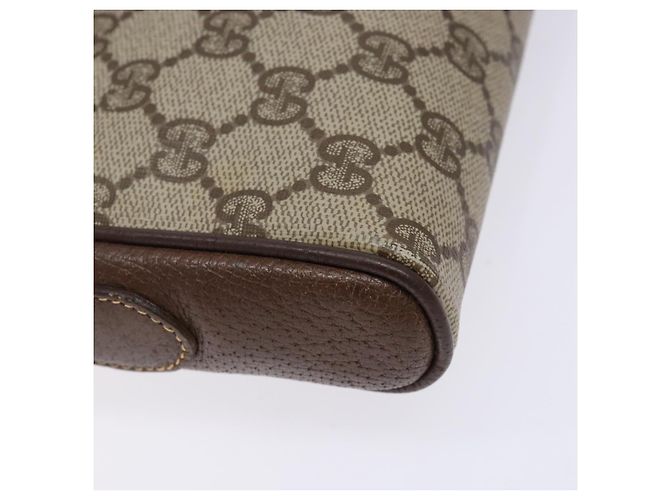 Borsa Gucci GG Supreme Web Sherry Line in PVC beige e oro 116 02 089 Auth 136796 D'oro - vista 15