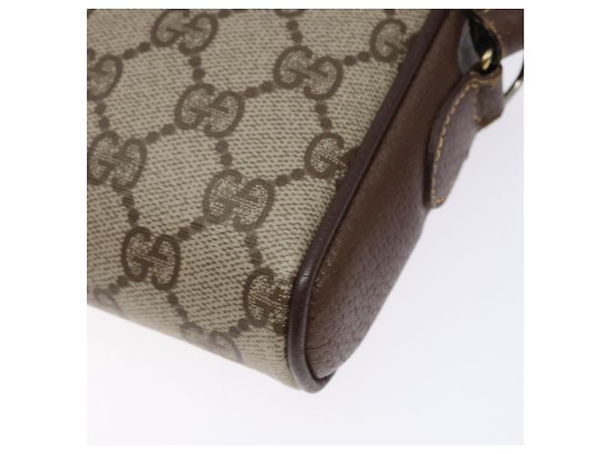 Borsa Gucci GG Supreme Web Sherry Line in PVC beige e oro 116 02 089 Auth 136796 D'oro - vista 16
