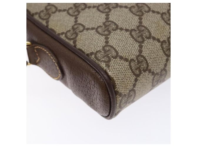 Borsa Gucci GG Supreme Web Sherry Line in PVC beige e oro 116 02 089 Auth 136796 D'oro - vista 17