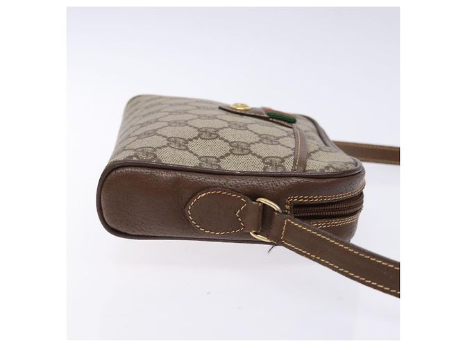 Borsa Gucci GG Supreme Web Sherry Line in PVC beige e oro 116 02 089 Auth 136796 D'oro - vista 3