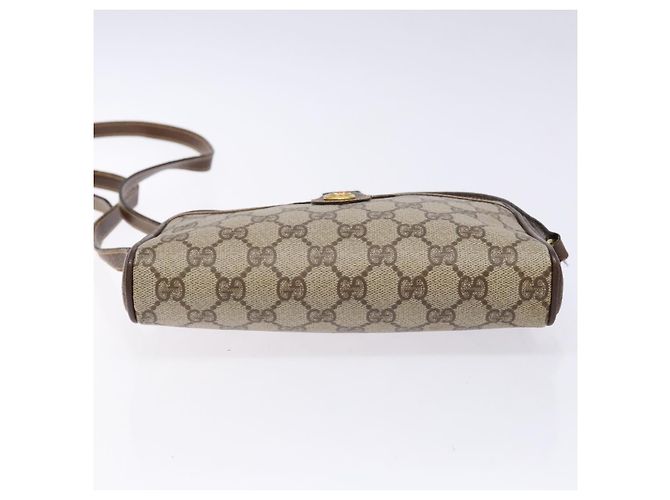 Borsa Gucci GG Supreme Web Sherry Line in PVC beige e oro 116 02 089 Auth 136796 D'oro - vista 5