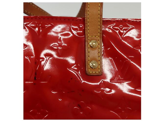 LOUIS VUITTON Monogram Vernis Reade MM Borsa a Mano Rossa M91086 LV Auth 139473 Rosso - vista 10