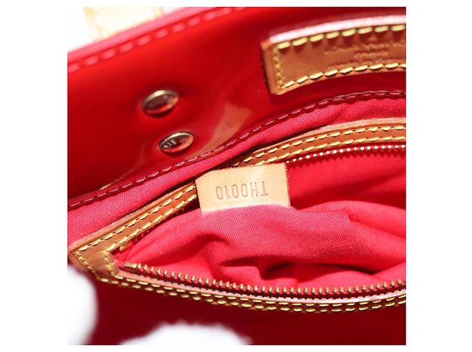 LOUIS VUITTON Monogram Vernis Reade MM Borsa a Mano Rossa M91086 LV Auth 139473 Rosso - vista 12