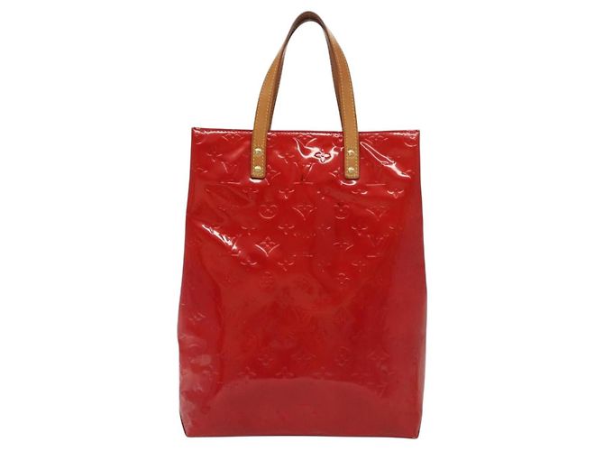 LOUIS VUITTON Monogram Vernis Reade MM Borsa a Mano Rossa M91086 LV Auth 139473 Rosso - vista 13