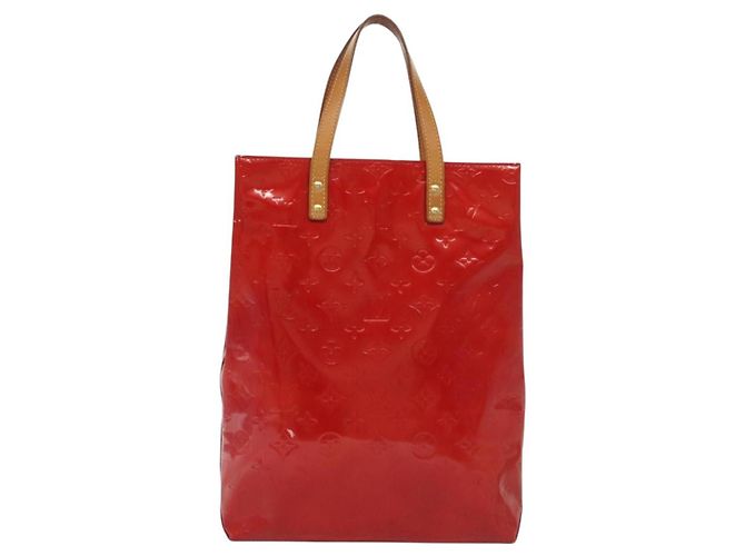 LOUIS VUITTON Monogram Vernis Reade MM Borsa a Mano Rossa M91086 LV Auth 139473 Rosso - vista 2