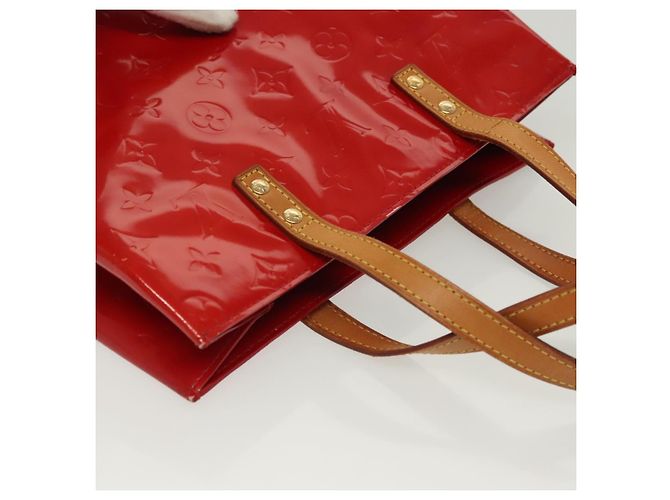LOUIS VUITTON Monogram Vernis Reade MM Borsa a Mano Rossa M91086 LV Auth 139473 Rosso - vista 7