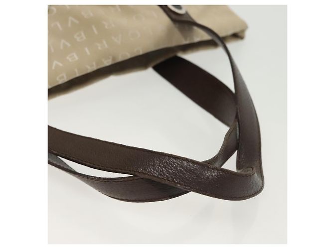 Bulgari Borsa a mano BVLGARI Logo Mania in tela beige argento Auth bs28544 - vista 8