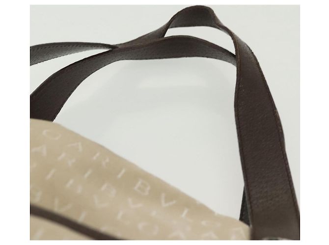 Bulgari Borsa a mano BVLGARI Logo Mania in tela beige argento Auth bs28544 - vista 9