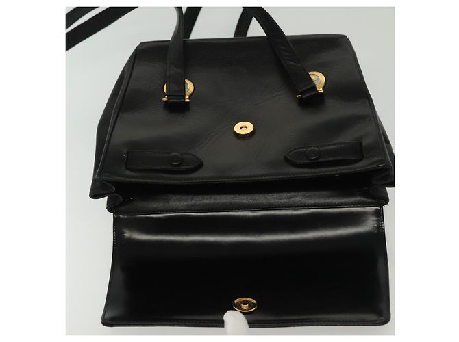 Borsa a Spalla Gianni Versace in Pelle Nera e Oro Auth bs28537 Nero D'oro - vista 10