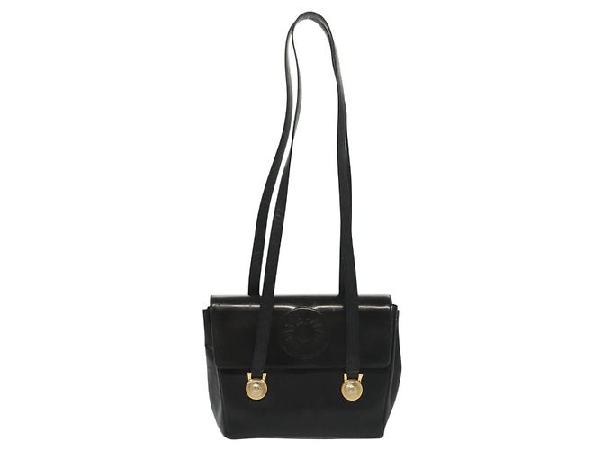 Borsa a Spalla Gianni Versace in Pelle Nera e Oro Auth bs28537 Nero D'oro - vista 13