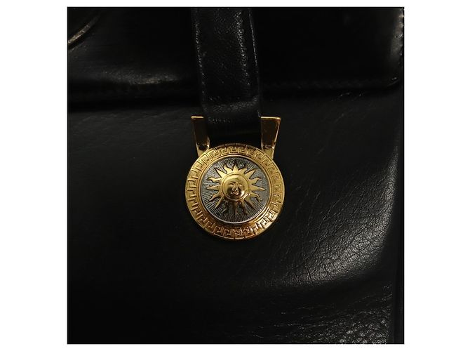 Borsa a Spalla Gianni Versace in Pelle Nera e Oro Auth bs28537 Nero D'oro - vista 19