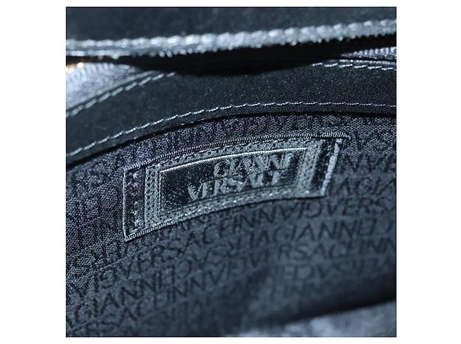 Borsa a Spalla Gianni Versace in Pelle Nera e Oro Auth bs28537 Nero D'oro - vista 20