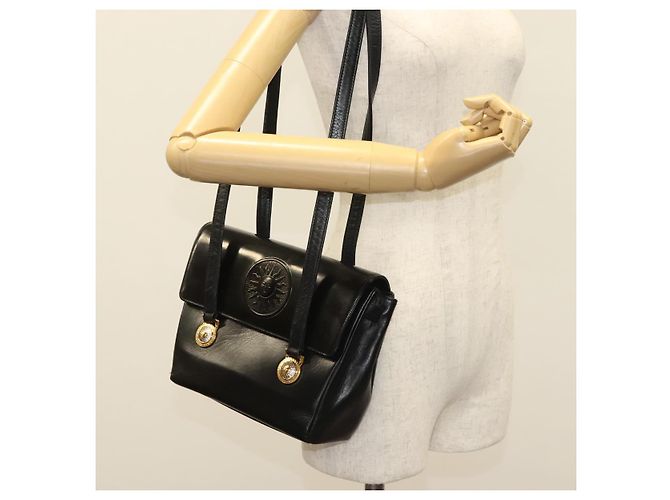 Borsa a Spalla Gianni Versace in Pelle Nera e Oro Auth bs28537 Nero D'oro - vista 24