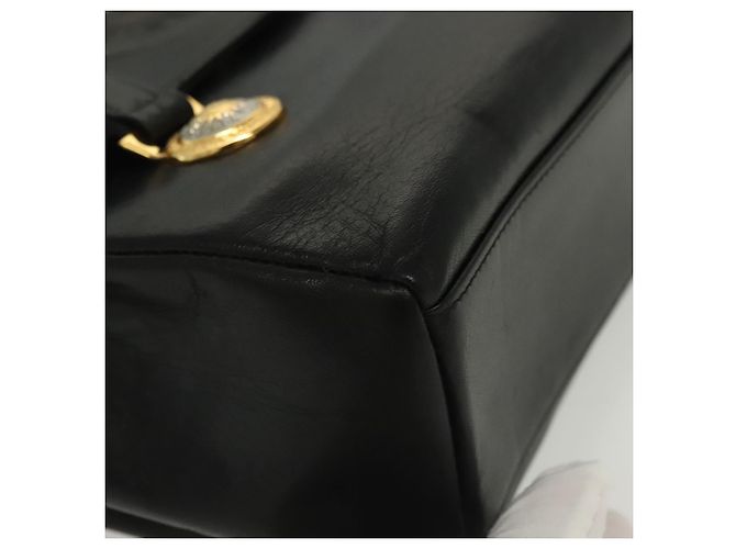 Borsa a Spalla Gianni Versace in Pelle Nera e Oro Auth bs28537 Nero D'oro - vista 8