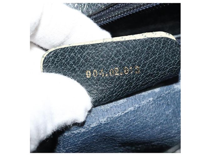 Borsa a Spalla Gucci GG Supreme Sherry Line PVC Blu Navy Oro 904 02 013 Auth 138634 D'oro - vista 12