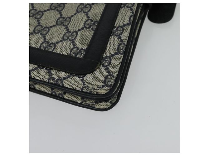 Borsa a Spalla Gucci GG Supreme Sherry Line PVC Blu Navy Oro 904 02 013 Auth 138634 D'oro - vista 14