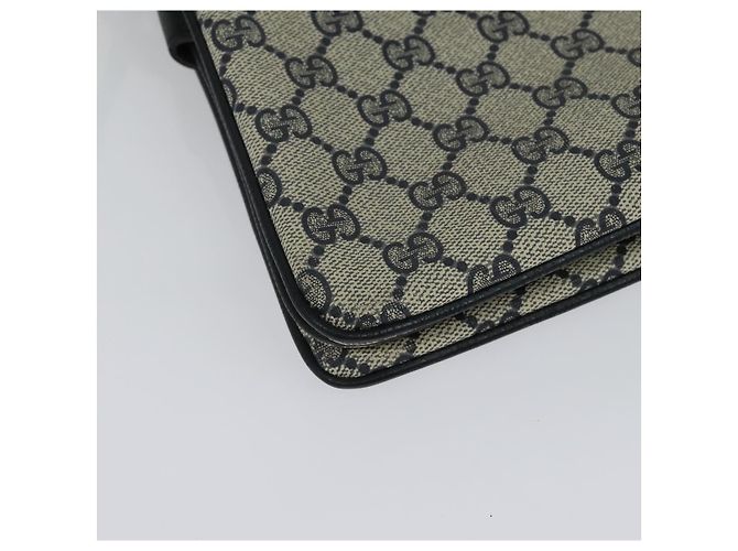 Borsa a Spalla Gucci GG Supreme Sherry Line PVC Blu Navy Oro 904 02 013 Auth 138634 D'oro - vista 15