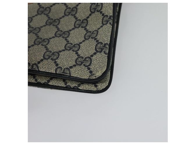 Borsa a Spalla Gucci GG Supreme Sherry Line PVC Blu Navy Oro 904 02 013 Auth 138634 D'oro - vista 16