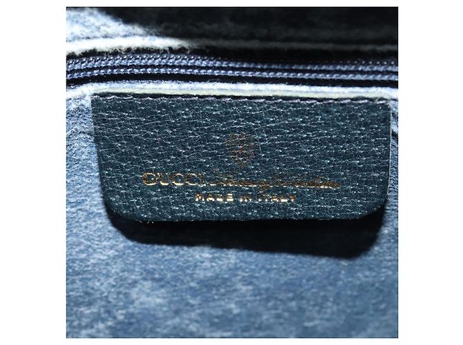 Borsa a Spalla Gucci GG Supreme Sherry Line PVC Blu Navy Oro 904 02 013 Auth 138634 D'oro - vista 18