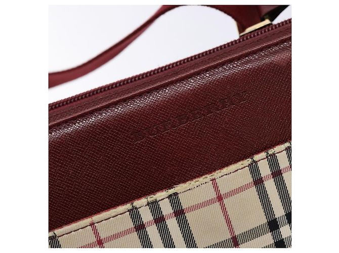 Burberry Borsa a Spalla Nova Check in Tela Beige Argento Autentica th6249 - vista 17