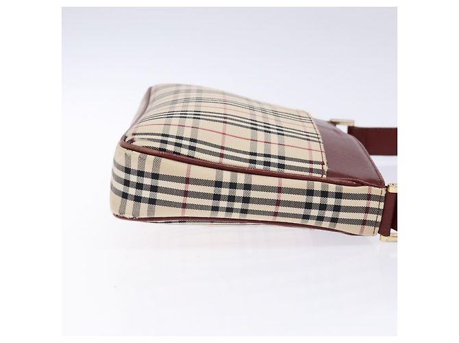 Burberry Borsa a Spalla Nova Check in Tela Beige Argento Autentica th6249 - vista 3